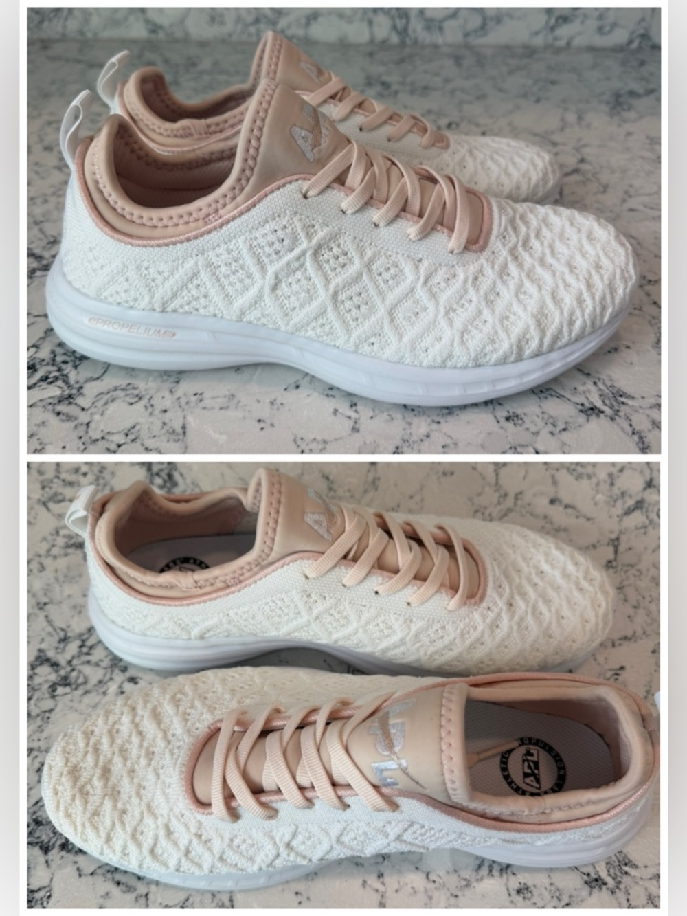 NEW! APL Women's Techloom Phantom Shoes In Ivory/Rose Dust